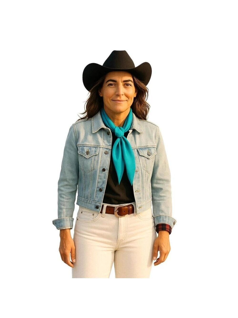 Teal Blue Wild Rag Large Scarf 23x23" Western Accessory Cowgirl or Cowboy - Picture 4 of 7
